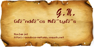 Göndöcs Mátyás névjegykártya